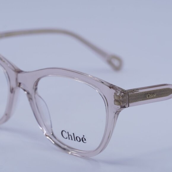 Chloe CH0085O 003 Eyeglasses Transparent Pink 49mm Square Frame - Picture 5 of 10
